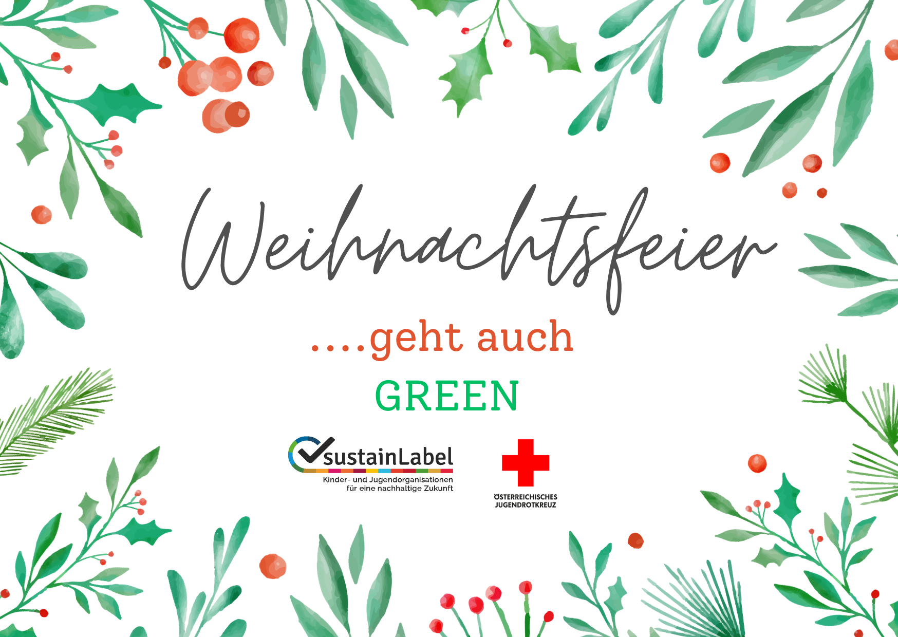 Macht eure Weihnachtsfeier grün! Projekt Logo